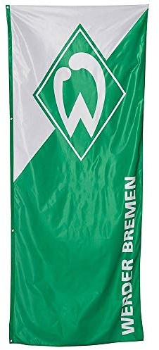SV Werder Bremen Hissfahne - grün weiß - Hochformat Fahne XL Flagge 120 x 300 cm - plus Lesezeichen Wir lieben Fußball