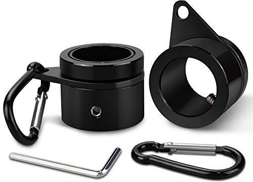 BonyTek Fahnenmast-Ringe aus Aluminiumlegierung, um 360 Grad drehbarer Fahnenmast, Befestigungsringe, drehbarer Fahnenmast-Kit mit Karabiner für 2,5 - 3,2 cm Durchmesser Fahnenmast (Φ 3,2 cm, schwarz)