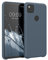 kwmobile Hülle kompatibel mit Google Pixel 4a Hülle - Silikon Handy Case - Handyhülle weiche Oberfläche - kabelloses Laden - Dunkler Schiefer