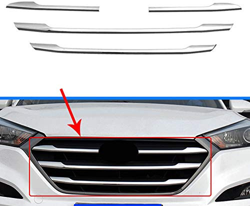BNHHB ABS Chrom Kühlergrill Grill Leisten Blenden für Hyundai Tucson 2015 2016 2017 2018, Auto Grille Zubehör
