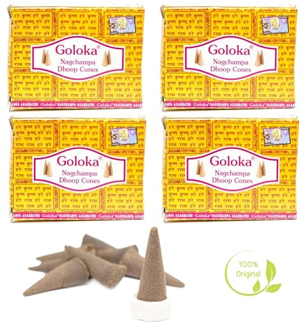 4X Räucherkegel Goloka Original | Verschiedene Düfte | Räucherwerk (Nag Champa)