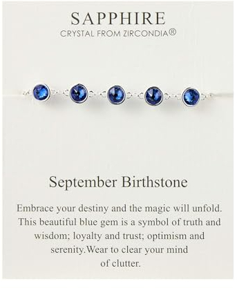 Philip Jones September Geburtsstein-Armband mit Saphir-Zirkondia®-Kristallen
