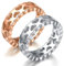 Aotiwe Anello Fidanzamento Coppia Argento Oro Rosa Anelli Fascia a Cuori Vuoti a Doppia Fila, Acciaio Inossidabile Anelli di Coppia Donna 17 & Uomo 17