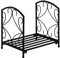 Outsunny Portalegna per Camino da Interno ed Esterno in Metallo con Base Rialzata per 50kg di Legna, 39.5x31.5x39.5cm, Nero