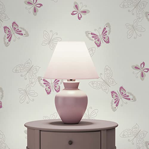 TADESSI Tapete Kinderzimmer M1-No.91 Vliestapete Violett Silber Tapete mit Tieren Schmetterling Mädchenzimmer
