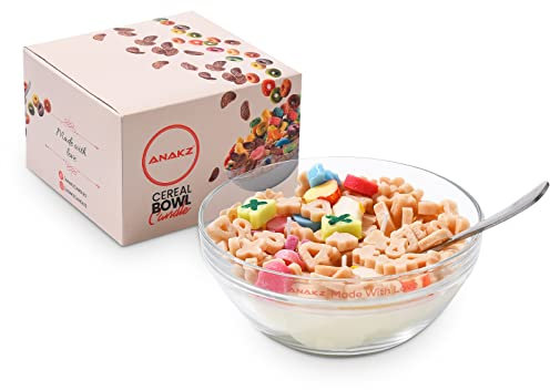 Cereal Candle Bowl - Vanilla Scented Food Candles Aesthetic - Cute Candles for Cool Gifts - 3 Wicks Cereal Candles for Best Burn - Cereal Bowl Candle with Spoon - Cool Candles for Cool Things
