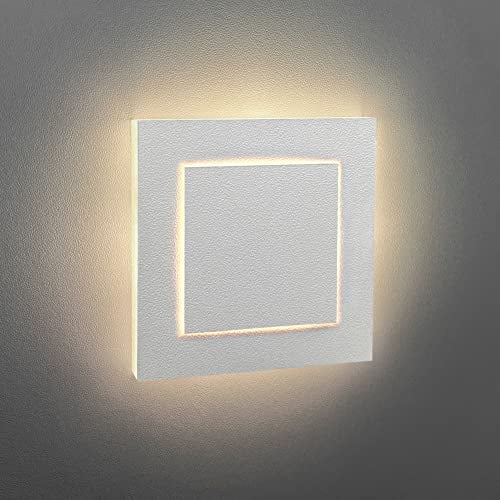 LEDFULL® Treppenbeleuchtung LED Tricolor 3in1 Verbesserte Version 230V Wandeinbauleuchte für Schalterdose - Stufenbeleuchtung für Innen in Weiß Doppellagig