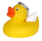 Schnabels Quietsche-Ente Engel (gelb, 8 cm)- Geschenk für Geburt Geburtstag Namenstag Kinder Baby Freund-in Mädchen Junge - Spielzeug Bade-Ente Badewanne Deko