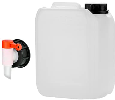 Octopus Bidon vide de 5 l avec robinet de 51 mm, filetage de 51 mm, réservoir à eau, polyéthylène haute densité, homologué ONU, convient à un usage alimentaire
