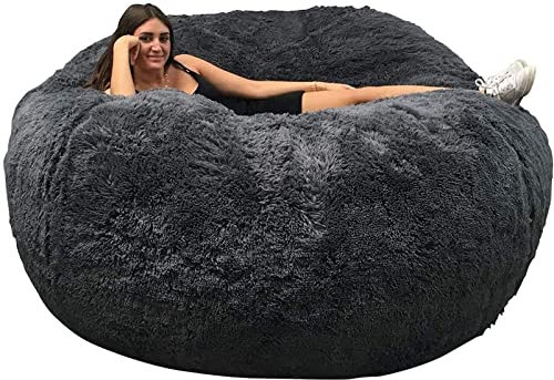 Giant Bean Bag for Adults, 7ft 6ft 5ft Bean Bag Chair, Washable Jumbo Bean Bag Sofa Sack Chair Large Lounger Cover for Dorm Family Room
