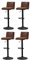 JYMTOM 4er-Set Barstühle, Verstellbar Barhocker, 360° drehbarer Tresenhocker mit gepolsterter Sitzfläche aus künstlichem Wildleder für Bar, Küche, Esszimmer und Café (4, braun)