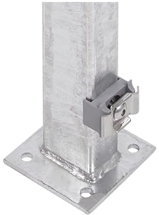 Alberts 677947 Zaunpfosten mit Platte und Klemmlasche | feuerverzinkt | Länge 1300 mm | 60 x 40 mm