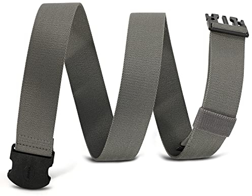 WHIPPY Elastischer Gürtel Herren Verstellbarer Outdoor Stretchgürtel Unisex Arbeitsgürtel für Damen Herren Stoffgürtel mit Kunststoffschnalle,grau 110cm