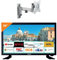 Antarion Pack TV LED 23.6 60cm Téléviseur Smart Connect Androïd 11.0 12V + Support TV 180° Charge Max 15kg