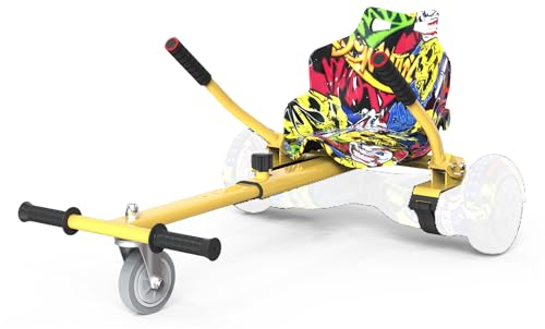 MEGA MOTION Hoverboard Sitz, Hoverboard mit Sitz passend für Aller 6.5-10 Zwei Runden Self Balancing Scooter,Verstellbarer Karting-Halterung, für Erwachsene und Kinder (Hip Hop)