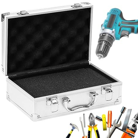 Maletín de herramientas de aluminio, funda de vuelo con espuma acolchada, caja de herramientas de almacenamiento con cerradura, funda protectora portátil de transporte, para instrumentos de prueba,
