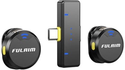 FULAIM Wireless Lavalier Microphone for iPhone 15/Android, Noise Cancellation Wireless Microphone, USB C Mini Lapel Clip on Mic for Video Recording Podcast Vlog YouTube TikTok