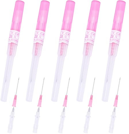 NIUSIMAN Katheter Piercing Nadel,6 Stück gemischt IV Katheter Piercing Nadel 20G(0.8mm) Katheter Nadeln Ohr Nase Piercing Nadeln hohle Nadeln für Lippe Zunge Bauch Knorpel Piercing Set