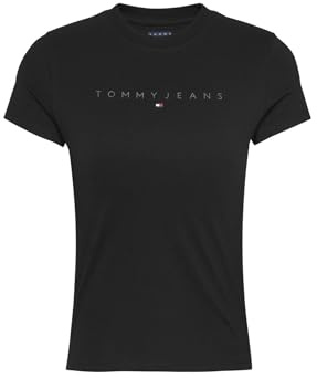 Tommy Jeans Damen T-Shirt Kurzarm Essential Rib Slim Fit