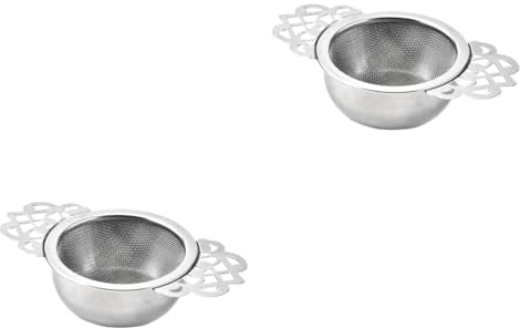 TOPBATHY Teefilter Aus Edelstahl 304 Kreativer Tee-ei Mit Doppeltem Hohlgriff Teeblattsieb Für Losen Tee 2 Stück