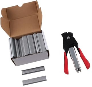 AOMIKITSTU Hog-Ring-Zange, Manuelle Käfigringe Zange mit 2500 Nägeln, Automatische Zaun Zange, Automatische Sparschweinzange für Tierzaunmatratzen, ZuchtkäFige, Pet Käfige