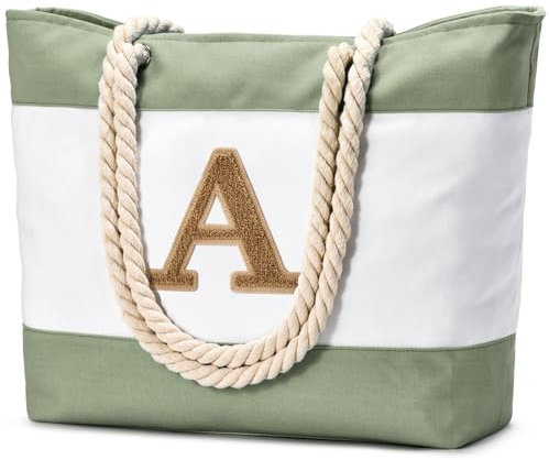 oscaurt Strandtasche Groß Tote Taschen Damen Bag Shopper Reisetasche Wasserdicht Weekender Strandtasche XXL Familie Faltbare Umhängetasche Sporttasche Geschenke für Frauen (A, Hellgrün)