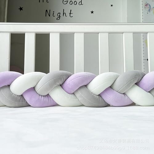 GYCS Stillkissen Bettrolle Zierkissen Bettumrandung Seitenschläferkissen Knotenkissen Baby Bettschlange Babybett Nestchenschlange Geflochtenes Für Wohndekoration,A18,2M