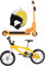 HOODANCOS 1satz Miniatur Fahrrad Und Scooter Modell Mit Helm Für Puppenhaus Gelbes Deko Kreativen Gestaltung Von Miniaturszenen Realistisch Und Langlebig