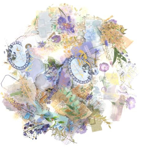 90 Stück Scrapbooking Aufkleber PET Blumen Aufkleber Natürlichen Pflanzen Sticker Vintage Flower Dekorative Stickers für Heimwerker Fotoalbum Sammelalbum Laptops Handwerk Planer Journals Kalender