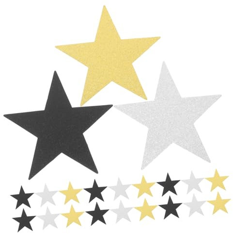 ADOCARN 30stücke Glitzerstern-ausschnitte Goldene Sternaufkleber Doppelt Bedruckte Papiersterne Für Dekoration Pinnwandzubehör Und Bastelprojekte
