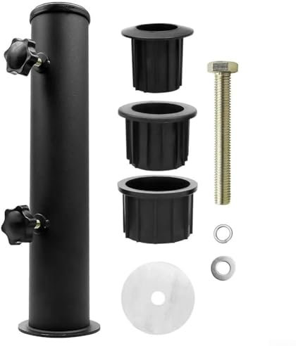 Set di tubi per supporto per ombrellone | Base per ombrellone in acciaio inox per esterni | Manicotto per tubo con inserto in PVC | Tavolo regolabile per ombrellone da giardino