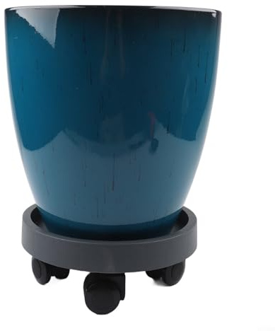 GLFLOW Lot de 3 pots de fleurs en plastique pour décoration de jardin - Hauteur : 28 cm - Diamètre d'ouverture : 25 cm - Bleu foncé