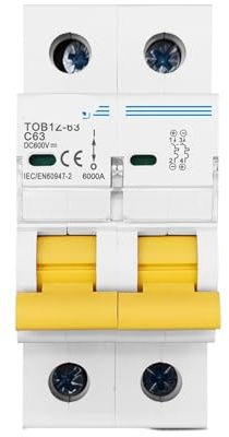 Disjoncteur bipolaire 600 V, courbe C, unipolaire(2P 63A)
