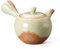 Tokoname Y715 Isshin - Tetera redonda esmaltada con ceniza, 239.5 ml (230 ml)