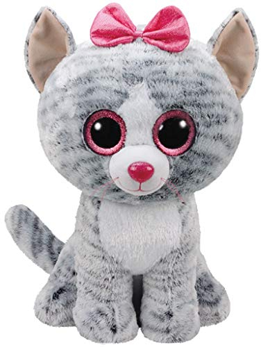 TY Kiki Beanie Boos 36838 Katze MTI Glitzeraugen, Grau