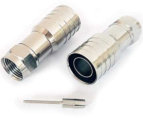 Loops 20x PRO Outdoor CT165 / WF165 F-Type Male Hex Crimp Connector Plug - Thick Coax Cable