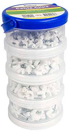 QualGear CCX1-W-400-C 4/6/8/10 mm Cable Clips - White (Pack of 400)