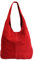 AMBRA Moda Damen Ledertasche Shopper Wildleder Handtasche Schultertasche Beuteltasche WL818 (Rot)