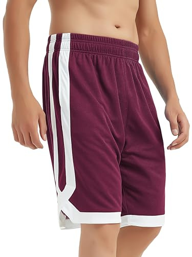 Herren Sport Shorts, Basketball Trainingsshorts Kurze Sporthose mit Taschen | 17,8 cm Innennaht, elastischer Kordelzug am Bund, athletische Workout-Shorts, Laufen, Tennis, Training, lässige Lounge