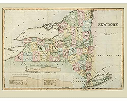 FINE ART PRINTS Colden 1825 Karte New York State USA ungerahmt Wandbild Kunstdruck Poster Home Decor Premium