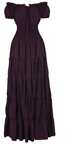 Josamogre Médiévale Renaissance Costume Robes Maxi Parti Vintage Déguisements Halloween Gothique Femmes Cosplay Déguisement Carnaval Victorien Violet L