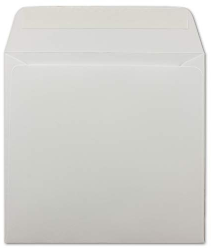 100 Quadratische Brief-Umschläge Weiß - 15,5 x 15,5 cm - 120 g/m² Haftklebung stabile Kuverts ohne Fenster - von Ihrem Glüxx-Agent