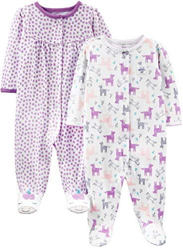 Simple Joys by Carter's 2-Pack Cotton Snap Footed Sleep and Play Dormeuses pour bébés et Tout-Petits Bébé Fille (Lot de 2)