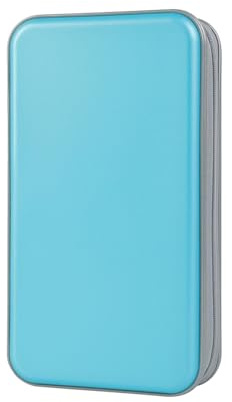 alavisxf xx CD Case, 96 Capacity Hard Plastic CD Holder Protective DVD Disc Storage Case Holder Portable Zipper CD DVD Organizer Storage Wallet for Car Home Travel (96 Capacity, Sky Blue)