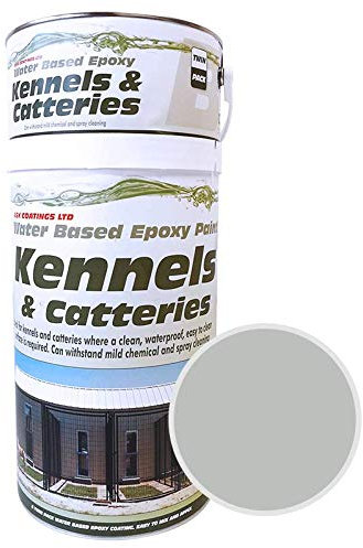 ASK Coatings Cattery and Kennel Floor Paint, waterproof epoxy paint (5L, Light grey)