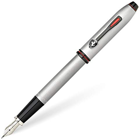 Cross Townsend Ferrari Chrome Aluminium Grey Fountain Pen (Medium Nib) with Premium Gift Box