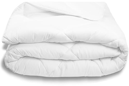 ZOLLNER 4er Set Ganzjahresdecke in 155x220 cm - hautfreundliche und atmungsaktive Tagesdecke - mit Rautensteppung - Füllung aus Polyester - waschbar bis 95°C - Hotelqualität - Oeko Tex® Zertifiziert