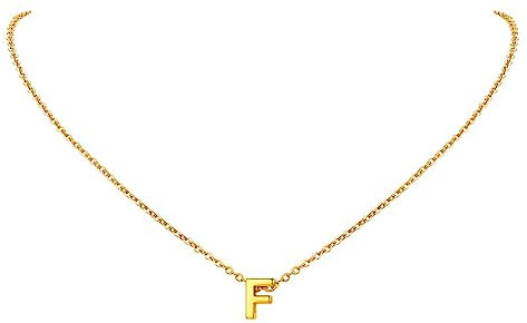 FindChic Alphabet F Kette Damen Halskette mit Buchstaben Anhänger Personalisierte Namenskette Kostenlos Geschenkebox