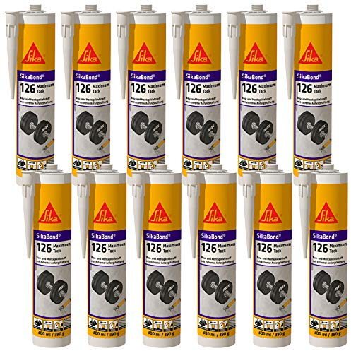 Sikabond Maximum Tack Lot de 12 tubes de colle de construction et de montage Noir 300 ml