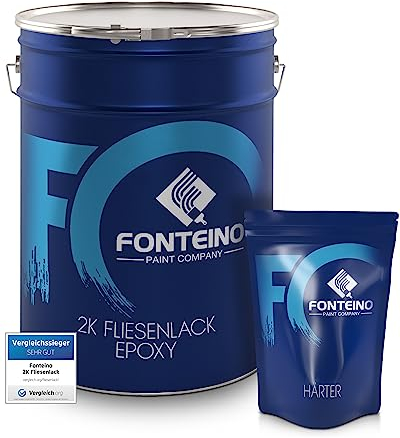Fonteino 2K Fliesenlack Fliesenfarbe Wandfliesen Bodenfliesen - Anthrazitgrau 10Kg